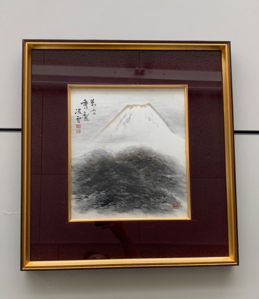 インテリア額　富士山水彩絵